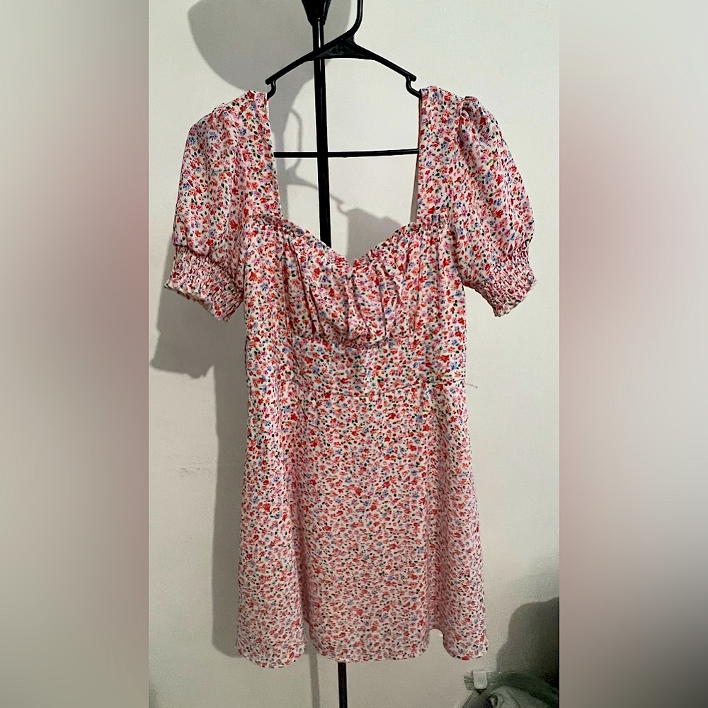 Floral dress with an a-line